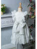 Ivory Chiffon Pleated Boho Flower Girl Dress Ivory Chiffon Pleated Boho Flower Girl Dress